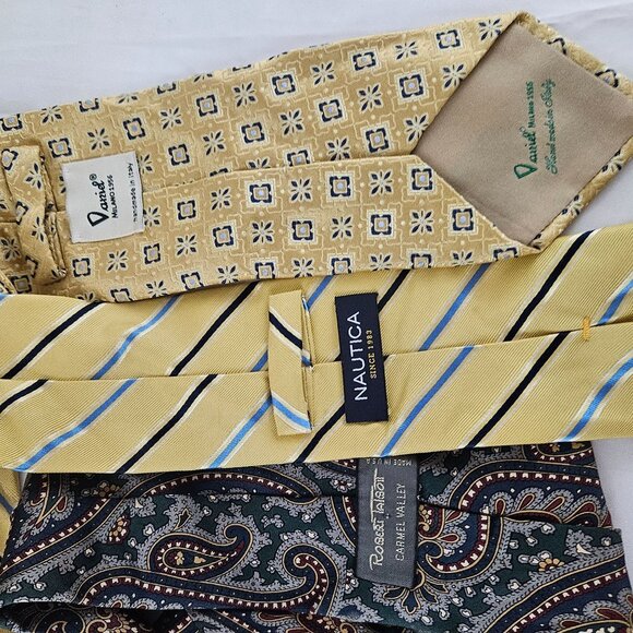Lot Of 3 Designer Silk Ties - Nautica Robert Talbott & Vaniel Milano - Picture 8 of 11